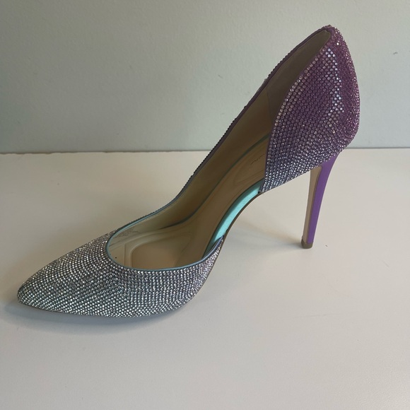 Jessica Simpson Prizma Pump Purple/Turquoise Ombre Matte Satin SZ 9.5 NEW - Picture 1 of 10